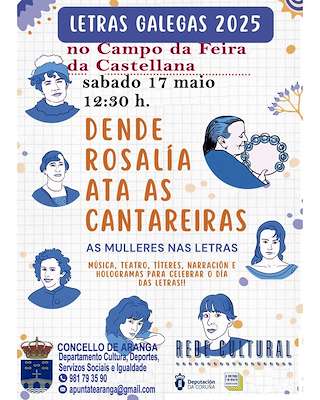 Fechas, información, programa, cartel, imágenes, mapa y ubicación de Letras Galegas  en  Aranga