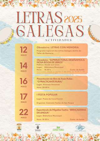 Fechas, información, programa, cartel, imágenes, mapa y ubicación de Letras Galegas  en  Ares