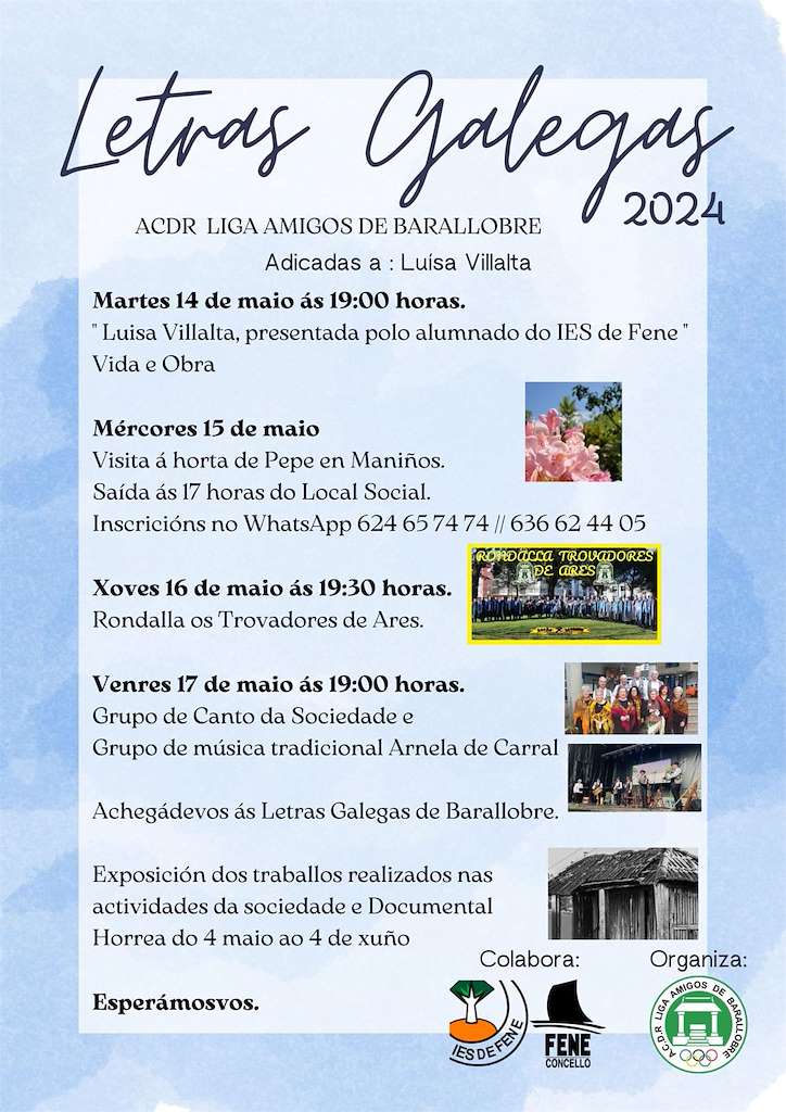 Letras Galegas de Barallobre (2024) en Fene