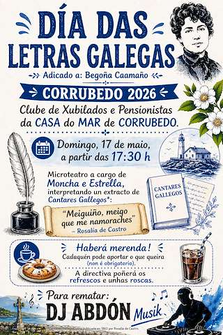 Fechas, información, programa, cartel, imágenes, mapa y ubicación de Letras Galegas de Corrubedo (2026)  en  Ribeira