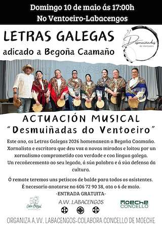 Fechas, información, programa, cartel, imágenes, mapa y ubicación de Letras Galegas de Labacengos  en  Moeche