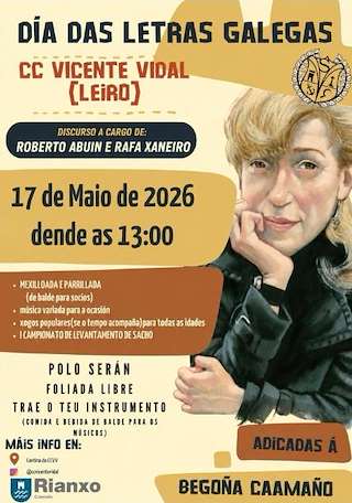 Fechas, información, programa, cartel, imágenes, mapa y ubicación de Letras Galegas de Leiro (2026)  en  Rianxo