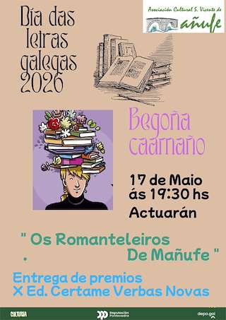 Fechas, información, programa, cartel, imágenes, mapa y ubicación de Letras Galegas de Mañufe (2026)  en  Gondomar