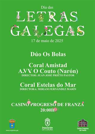 Fechas, información, programa, cartel, imágenes, mapa y ubicación de Letras Galegas  en  Mugardos