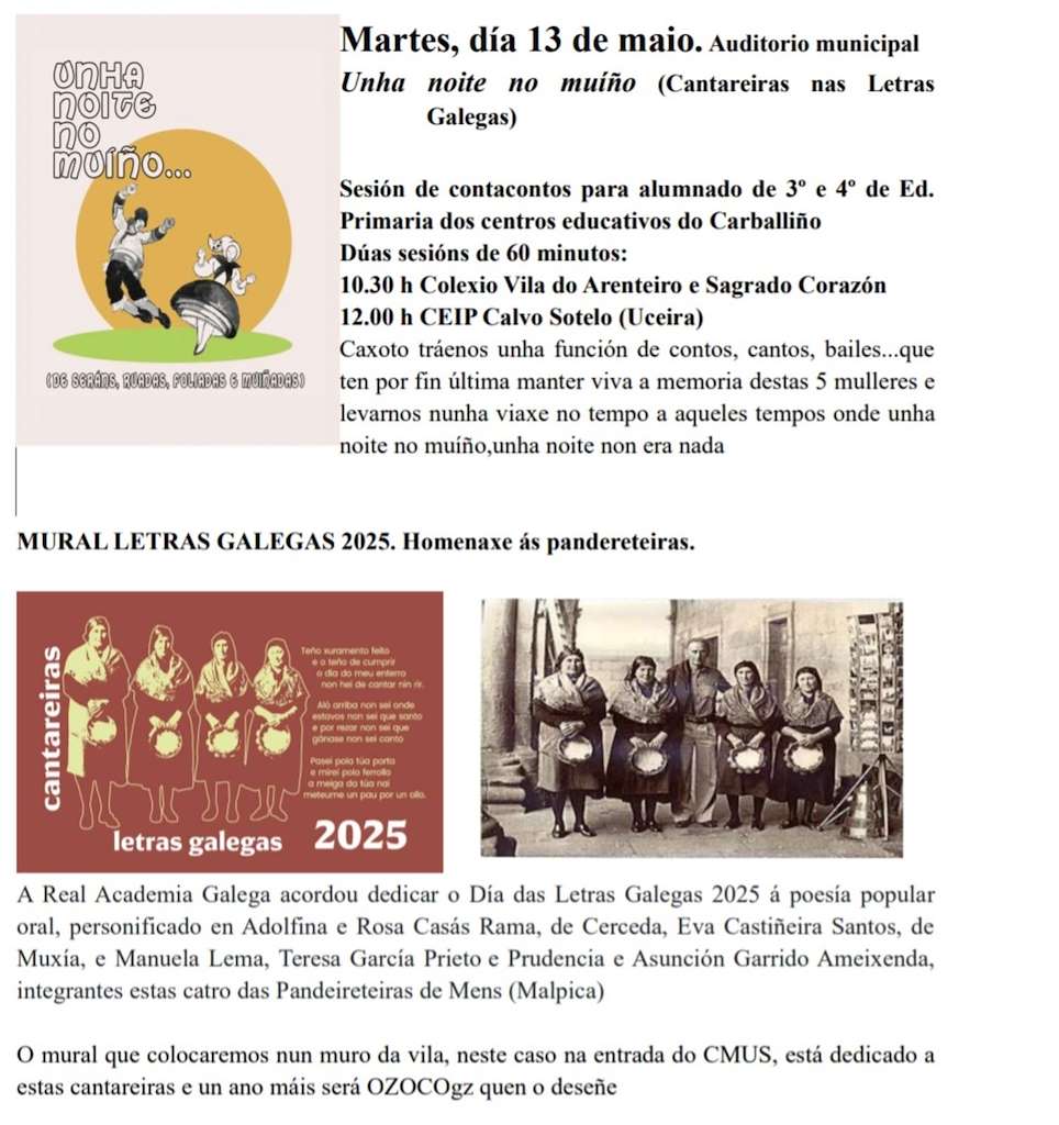Letras Galegas (2025) en O Carballiño