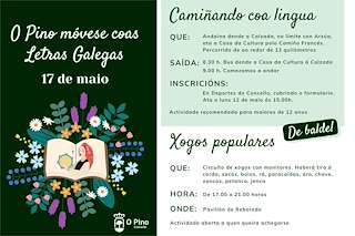 Fechas, información, programa, cartel, imágenes, mapa y ubicación de Letras Galegas  en  O Pino