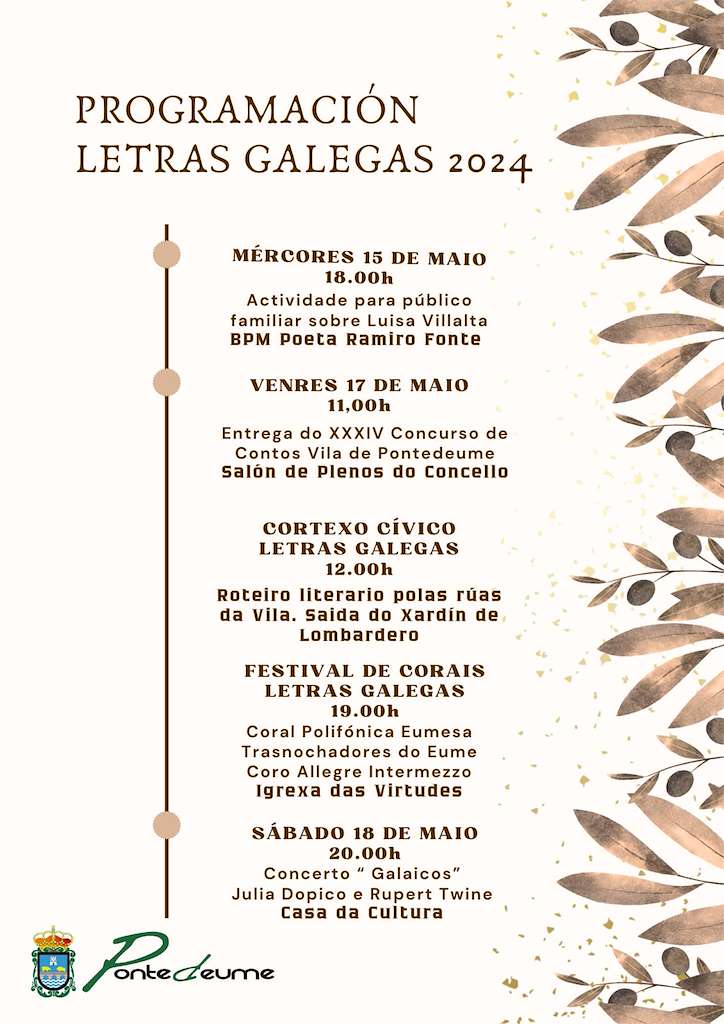 Letras Galegas  en Pontedeume