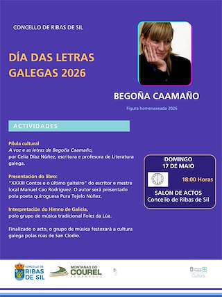 Fechas, información, programa, cartel, imágenes, mapa y ubicación de Letras Galegas  en  Ribas de Sil