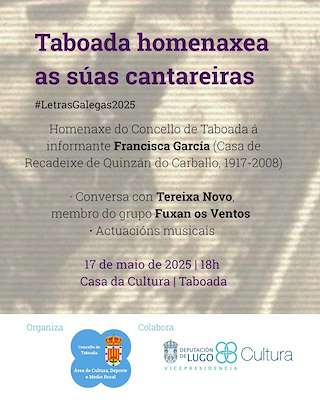 Fechas, información, programa, cartel, imágenes, mapa y ubicación de Letras Galegas  en  Taboada