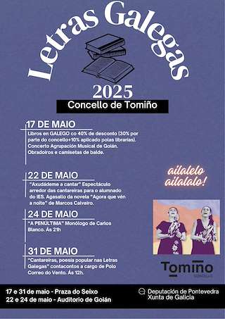 Fechas, información, programa, cartel, imágenes, mapa y ubicación de Letras Galegas  en  Tomiño