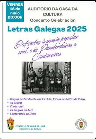 Fechas, información, programa, cartel, imágenes, mapa y ubicación de Letras Galegas  en  Xinzo de Limia