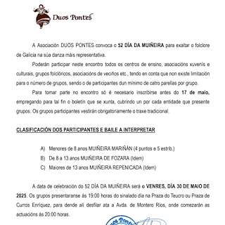 LIII Día da Muiñeira (2026) en Pontevedra