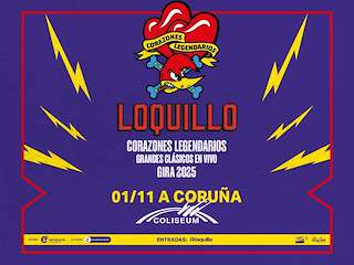 Fechas, información, programa, cartel, imágenes, mapa y ubicación de Loquillo - Corazones Legendarios, Grandes Clásicos en Vivo (2025)  en  A Coruña