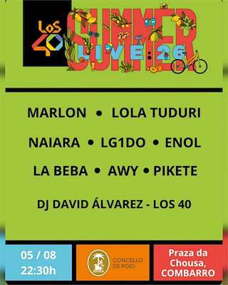 Fechas, información, programa, cartel, imágenes, mapa y ubicación de Los 40 Summer Live (2026)  en  Poio