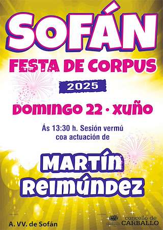 Fechas, información, programa, cartel, imágenes, mapa y ubicación de Macro Sesión Vermú do Corpus de Sofán  en  Carballo