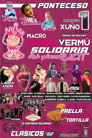Fechas, información, programa, cartel, imágenes, mapa y ubicación de Macro Sesión Vermú Solidaria  en  Ponteceso