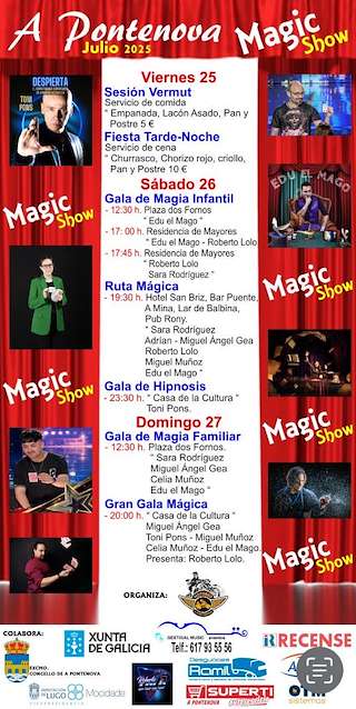 Fechas, información, programa, cartel, imágenes, mapa y ubicación de Magic Show  en  A Pontenova