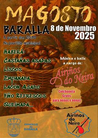 Fechas, información, programa, cartel, imágenes, mapa y ubicación de Magosto (2025) en Baralla