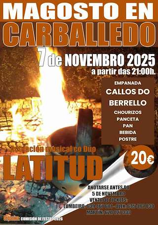 Fechas, información, programa, cartel, imágenes, mapa y ubicación de Magosto (2025) en Carballedo