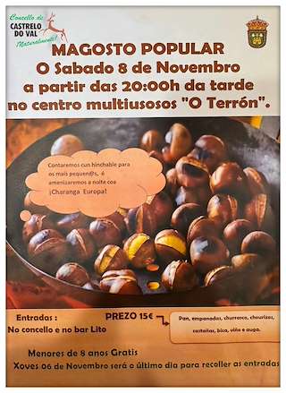 Fechas, información, programa, cartel, imágenes, mapa y ubicación de Magosto (2025)  en  Castrelo do Val