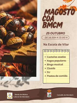 Fechas, información, programa, cartel, imágenes, mapa y ubicación de Magosto coa BMCM (2025)  en  Mondariz