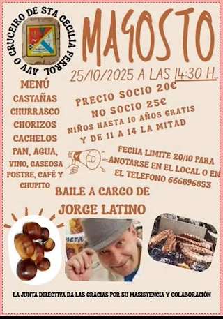 Fechas, información, programa, cartel, imágenes, mapa y ubicación de Magosto da A.V.V. O Cruceiro de Santa Cecilia (2025)  en  Ferrol