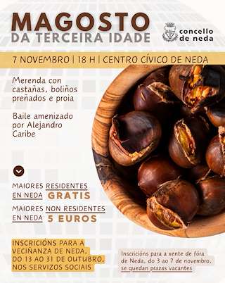 Fechas, información, programa, cartel, imágenes, mapa y ubicación de Magosto da Terceira Idade  (2025) en Neda