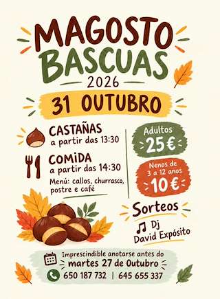 Fechas, información, programa, cartel, imágenes, mapa y ubicación de Magosto de Bascuas (2026)  en  Vila de Cruces