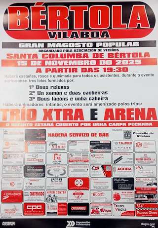 Fechas, información, programa, cartel, imágenes, mapa y ubicación de Magosto de Bértola  (2025)  en  Vilaboa