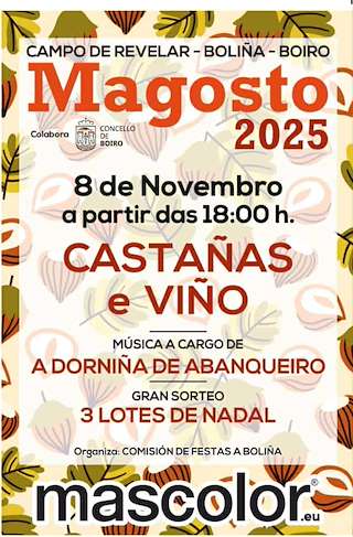 Fechas, información, programa, cartel, imágenes, mapa y ubicación de Magosto de Boliña  (2025) en Boiro