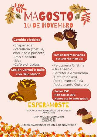 Fechas, información, programa, cartel, imágenes, mapa y ubicación de Magosto de Bóveda (2025)  en  Amoeiro