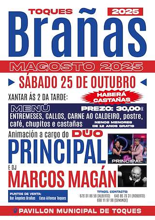 Fechas, información, programa, cartel, imágenes, mapa y ubicación de Magosto de Brañas (2025)  en  Toques