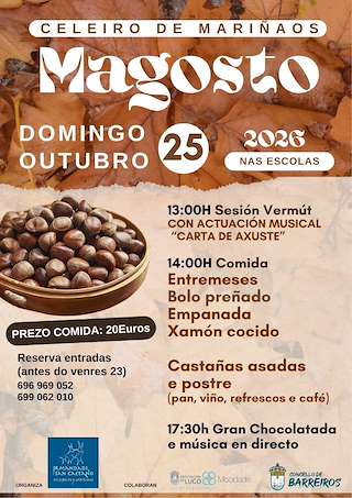 Fechas, información, programa, cartel, imágenes, mapa y ubicación de Magosto de Celeiro de Mariñaos (2026)  en  Barreiros