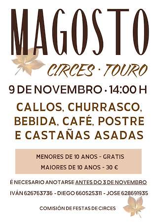 Fechas, información, programa, cartel, imágenes, mapa y ubicación de Magosto de Circes (2025) en Touro