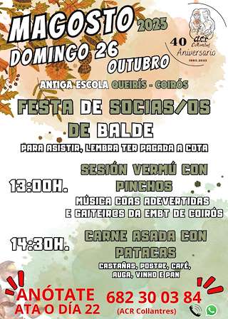 Fechas, información, programa, cartel, imágenes, mapa y ubicación de Magosto de Collantres  en  Coirós
