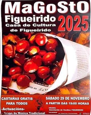 Fechas, información, programa, cartel, imágenes, mapa y ubicación de Magosto de Figueirido (2025)  en  Vilaboa