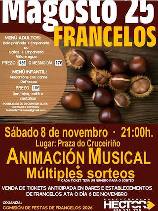Fechas, información, programa, cartel, imágenes, mapa y ubicación de Magosto de Francelos (2025) en Ribadavia