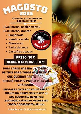 Fechas, información, programa, cartel, imágenes, mapa y ubicación de Magosto de Goián (2025)  en  Sarria