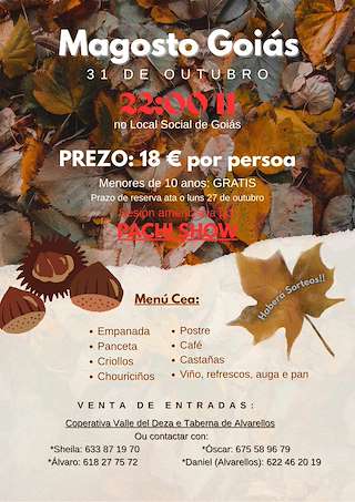 Fechas, información, programa, cartel, imágenes, mapa y ubicación de Magosto de Goiás (2025)  en  Lalín
