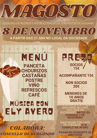 Fechas, información, programa, cartel, imágenes, mapa y ubicación de Magosto de Guísamo (2025)  en  Bergondo