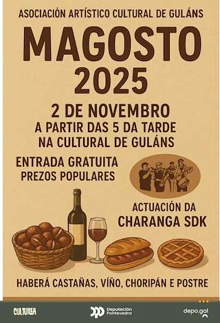 Fechas, información, programa, cartel, imágenes, mapa y ubicación de Magosto de Guláns (2025)  en  Ponteareas