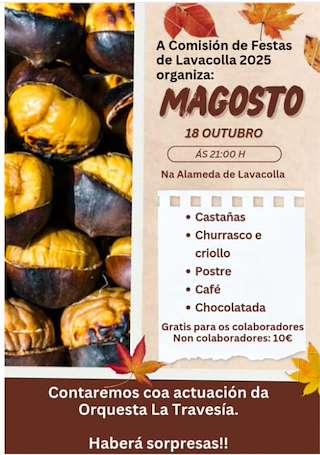 Fechas, información, programa, cartel, imágenes, mapa y ubicación de Magosto de Lavacolla (2025)  en  Santiago de Compostela