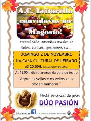 Fechas, información, programa, cartel, imágenes, mapa y ubicación de Magosto de Leirado (2025)  en  Salvaterra do Miño