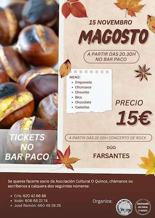 Fechas, información, programa, cartel, imágenes, mapa y ubicación de Magosto de Lodoselo (2025)  en  Sarreaus