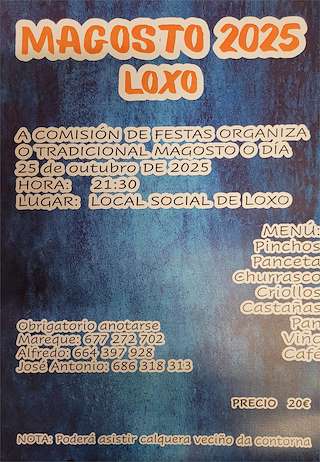 Fechas, información, programa, cartel, imágenes, mapa y ubicación de Magosto de Loxo  (2025)  en  Touro