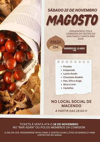 Fechas, información, programa, cartel, imágenes, mapa y ubicación de Magosto de Macendo (2025) en Castrelo de Miño