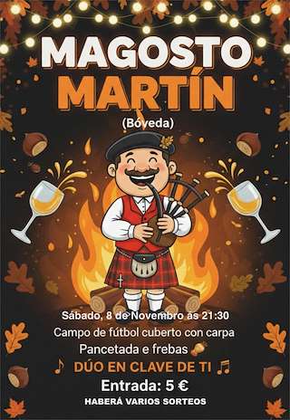Fechas, información, programa, cartel, imágenes, mapa y ubicación de Magosto de Martín (2025) en Bóveda
