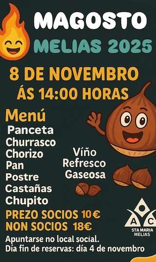 Fechas, información, programa, cartel, imágenes, mapa y ubicación de Magosto de Melías (2025) en O Pereiro de Aguiar