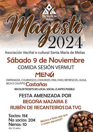Fechas, información, programa, cartel, imágenes, mapa y ubicación de Magosto de Melías (2025)  en  O Pereiro de Aguiar