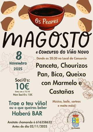 Fechas, información, programa, cartel, imágenes, mapa y ubicación de Magosto de Os Peares (2025) en A Peroxa